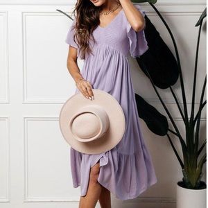Bohme Lilac Spring Midi Dress